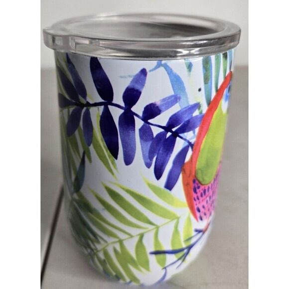 Exotic Bird Themed Wine Tumbler, Bright and Fun - Picture 2 of 5